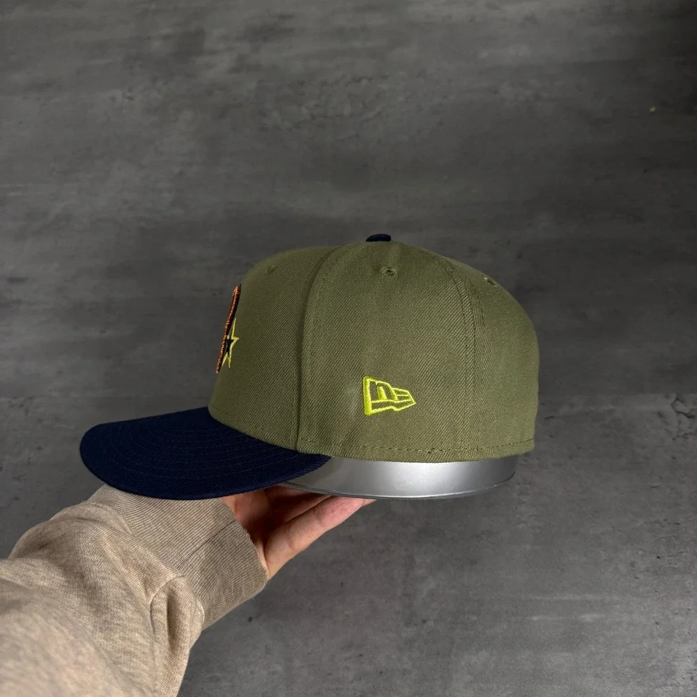New Era Philadelphia Phillies Hat 7 1/8 Olive Navy Tropical Tree Dragon Ball Cap